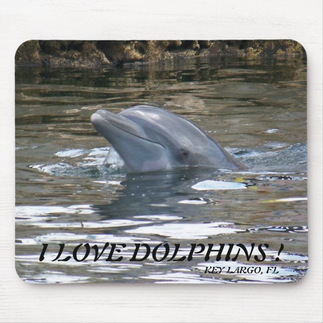 TAPIS DE SOURIS J'AIME DES DAUPHINS ! (Devant)