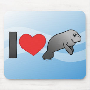 Tapis De Souris J'aime des lamantins