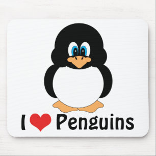 Tapis De Souris J'aime des pingouins Mousepad