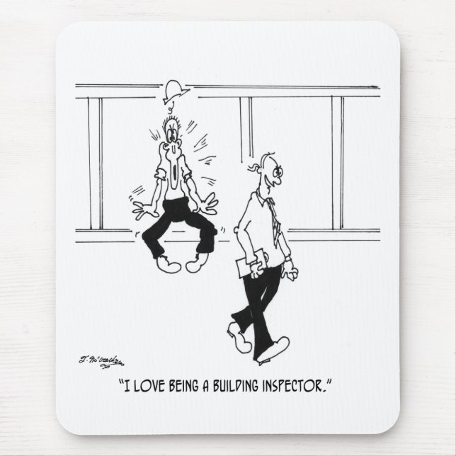 Tapis De Souris J'aime être un inspecteur des bâtiments (Devant)