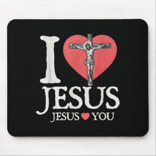 Tapis De Souris J'aime Jésus chrétien Jésus t'aime verset biblique