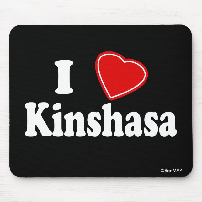 Tapis De Souris J'aime Kinshasa (Devant)