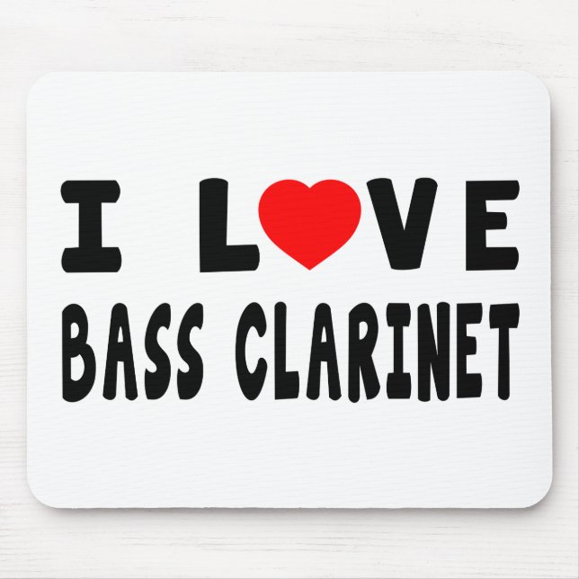 Tapis De Souris J'aime la clarinette basse (Devant)
