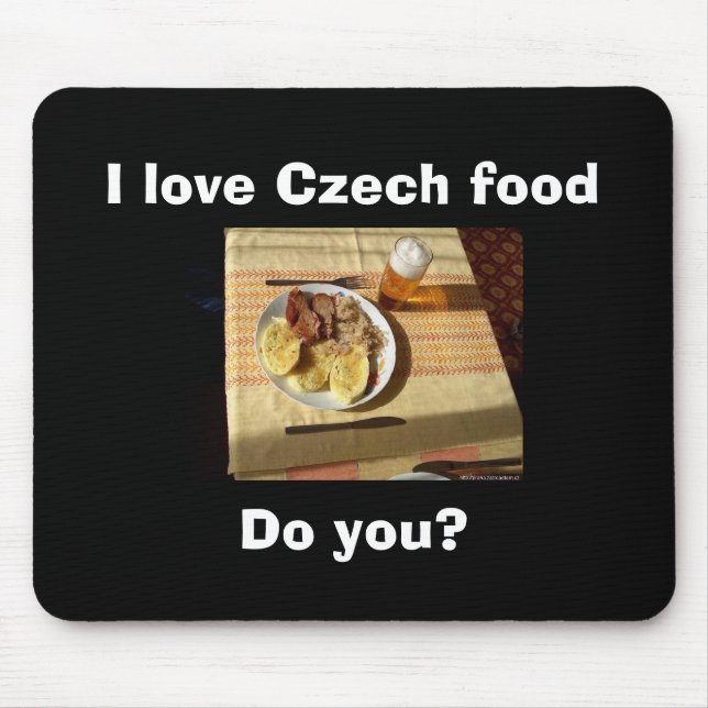 Tapis De Souris J'aime la cuisine tchèque (Devant)