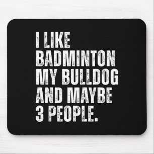 Tapis De Souris J'aime l'amateur de badminton propriétaire de boul