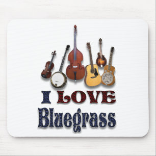 TAPIS DE SOURIS J'AIME LE BLUEGRASS MOUSEPAD