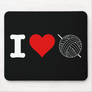 Tapis De Souris J'aime le coeur Crochet