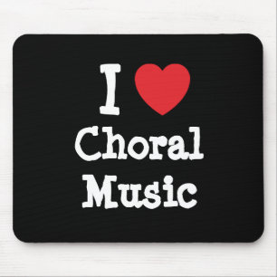 Tapis De Souris J'aime le coeur de musique chorale personnalisé