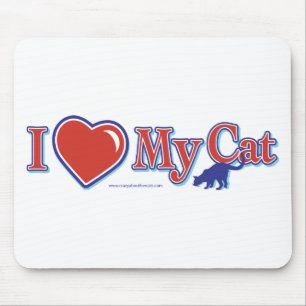 Tapis De Souris J'Aime Le Coeur Mon Chat