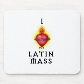 Tapis De Souris J'AIME le coeur sacré de masse latin de Jésus