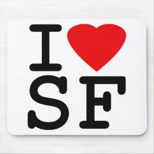 Tapis De Souris J'aime le coeur San Francisco