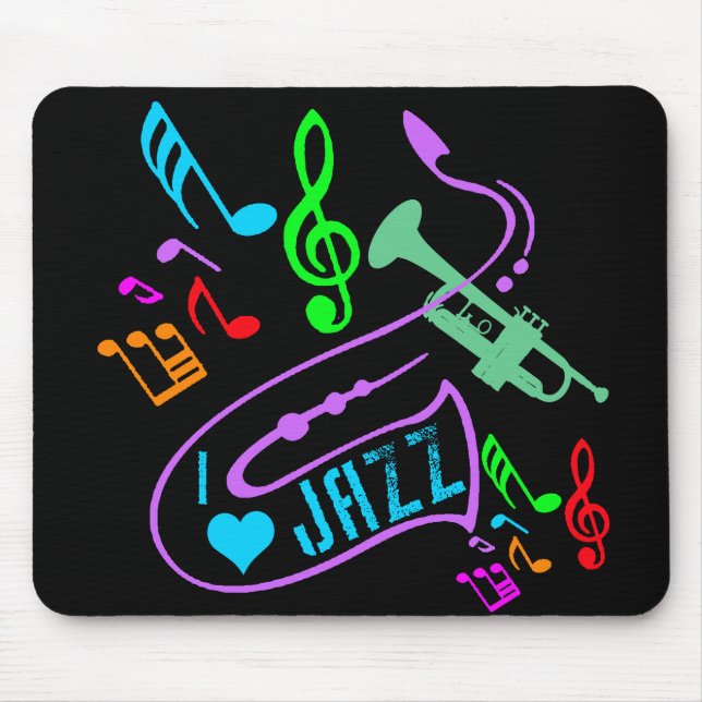 TAPIS DE SOURIS J'AIME LE JAZZ (Devant)