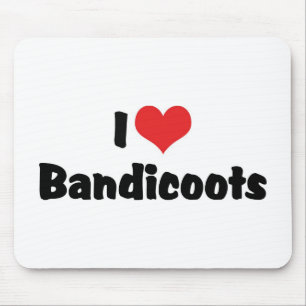 Tapis De Souris J'aime les bandicoots du coeur