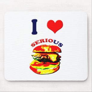 Tapis De Souris J'Aime Les Burgers Sérieux