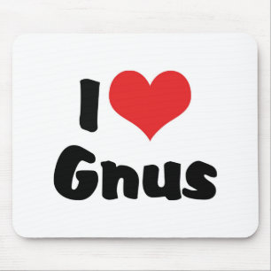 Tapis De Souris J'aime les gnous à coeur