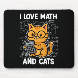 Tapis De Souris J'aime les maths et les chats