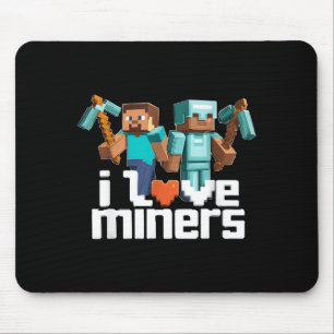 Tapis De Souris J'aime les mineurs Drôle de joueur de minage Xel C