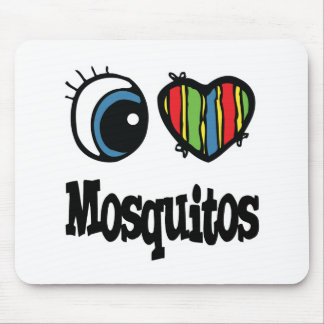 Tapis De Souris J'aime les moustiques (coeur)