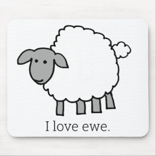 Tapis De Souris J'Aime Les Moutons D'Ewe