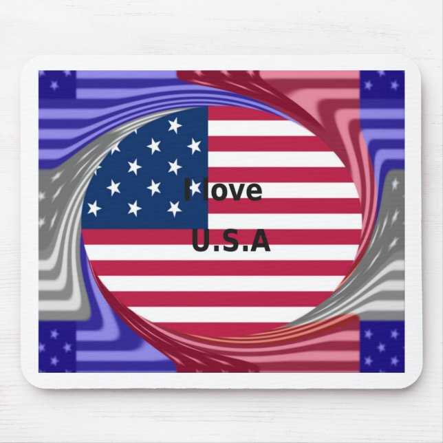TAPIS DE SOURIS J'AIME LES USA (Devant)