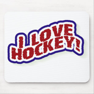 Tapis De Souris J'aime l'hockey