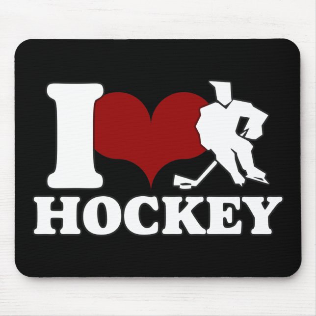 TAPIS DE SOURIS J'AIME L'HOCKEY MOUSEPAD (Devant)