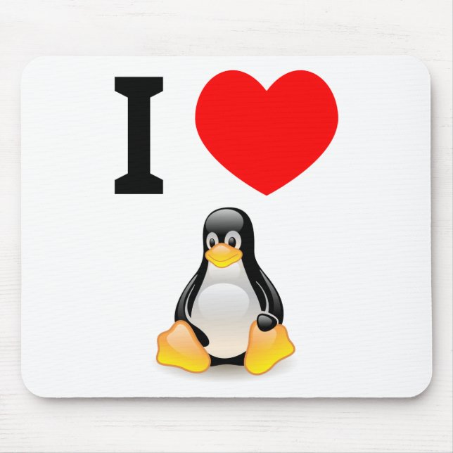 Tapis De Souris J'aime Linux (Devant)