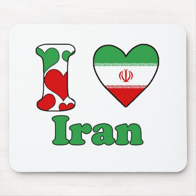 Tapis De Souris J'aime l'Iran (Devant)