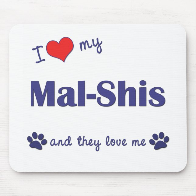 Tapis De Souris J'aime ma CMA-Shis (les chiens multiples) (Devant)