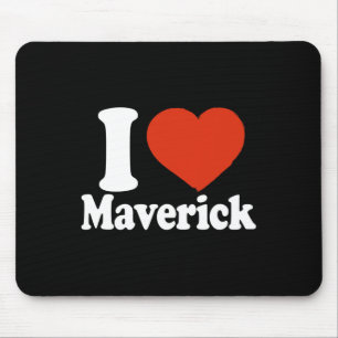 Tapis De Souris J'aime Maverick, J'aime Maverick, Cœur Rouge Valen