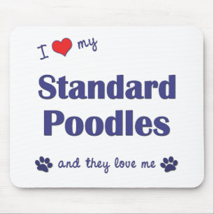 Tapis De Souris J'aime mes caniches standard (les chiens