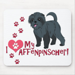 Tapis De Souris J'Aime Mon Affenpinscher !