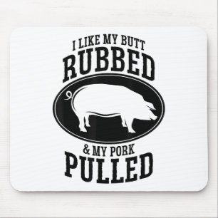 Tapis De Souris J'Aime Mon Beurre Et Mon Porc Tiré Bbq _1