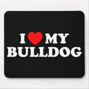 Tapis De Souris J'aime mon Bulldog Mousepad