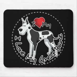 Tapis De Souris J'aime mon chien de great dane