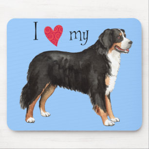 Tapis De Souris J'aime mon chien de montagne bernois