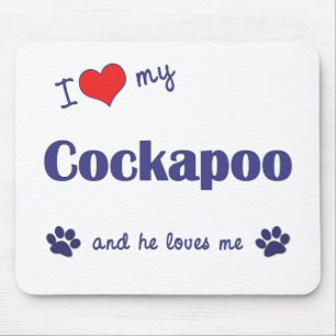 Tapis De Souris J'aime mon Cockapoo (le chien masculin)