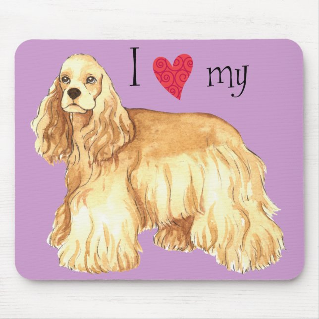 Tapis De Souris J'aime mon Cocker Spaniel (Devant)
