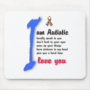 Tapis De Souris J'aime mon enfant avec l'autisme - mousepad unique