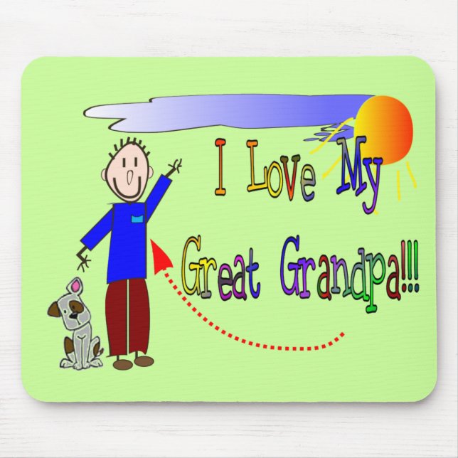 Tapis De Souris J'aime mon grand grand-papa (Devant)