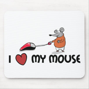 Tapis De Souris J'aime mon mousepad cartooned par souris