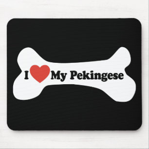 Tapis De Souris J'Aime Mon Pekingese - Os de Chien