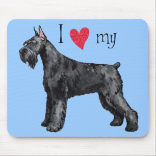 Tapis De Souris J'aime mon Schnauzer géant