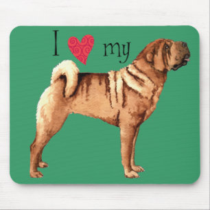 Tapis De Souris J'aime mon Shar-Pei chinois