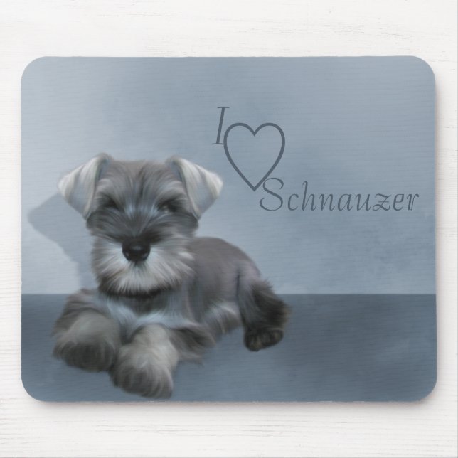 Tapis De Souris J'aime Schnauzer Mousepad (Devant)