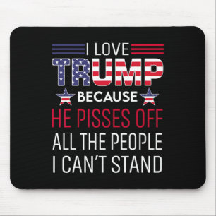 Tapis De Souris J'Aime Trump Parce Qu'Il Empêche Ceux Que Je Ne Pe