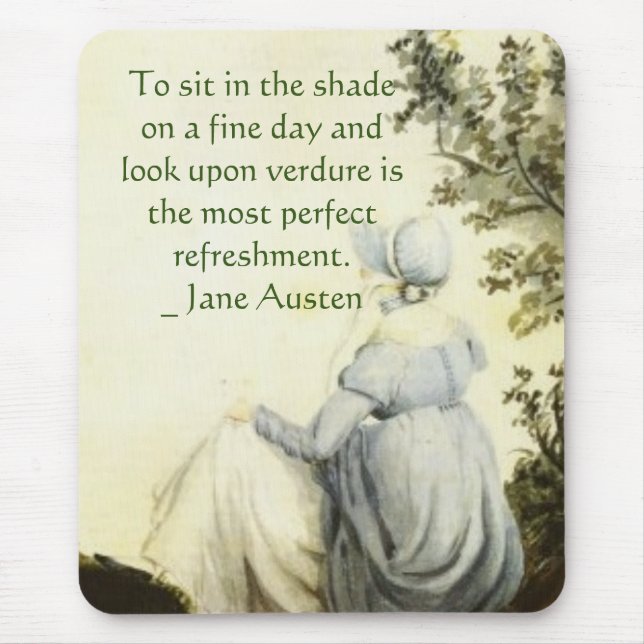 Tapis De Souris Jane Austen's Portrait +quote (Devant)