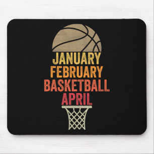 Tapis De Souris Janvier Février Basketball Avril Fun Retro Apparen