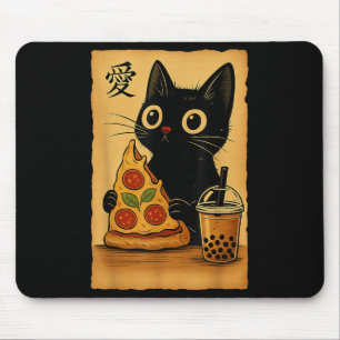 Tapis De Souris Japonais Kawaii Anime Cat Zza A Tea Cat Manger Zza