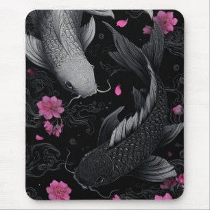 Tapis De Souris Japonais Koi Fish mode foncé